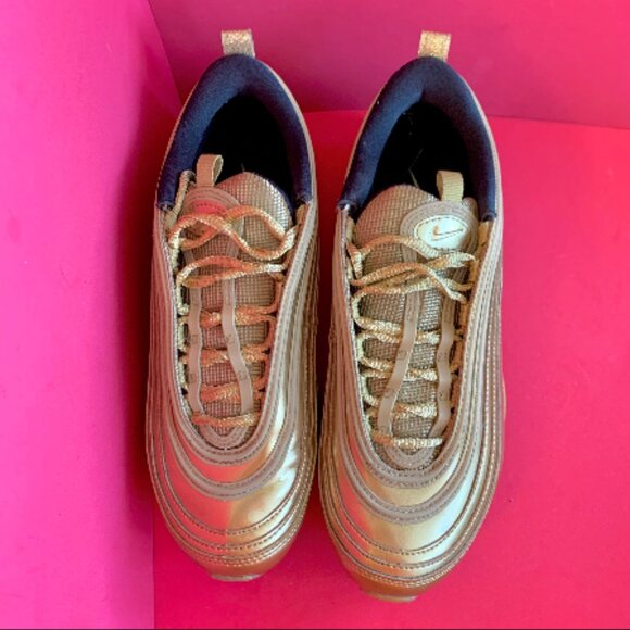 Sz M7 Air Max 97 QS Metallic Gold Sneakers